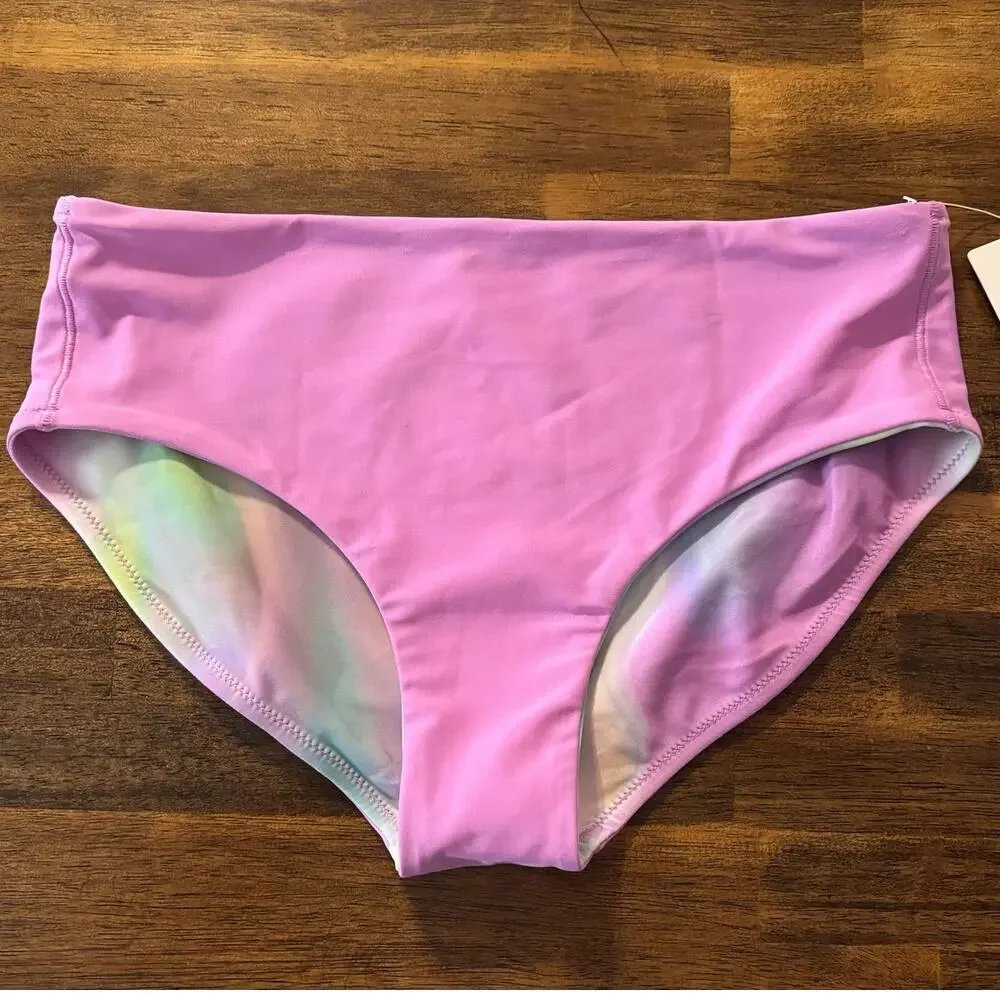 Athleta Girls XXL / 16 Swim Bottom Reversible Mid Rise Bathing Suit